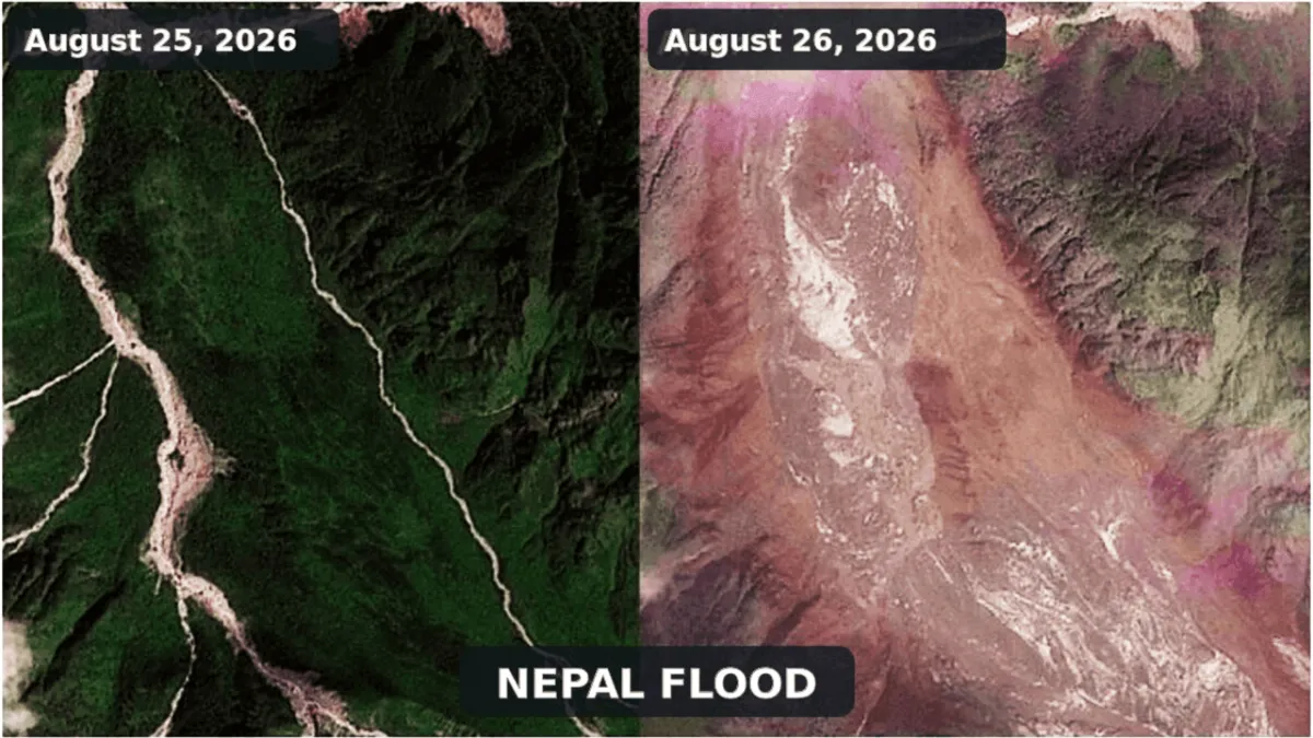 Citra Satelit Ungkap Skala Devastasi Banjir Nepal-Tibet 2026