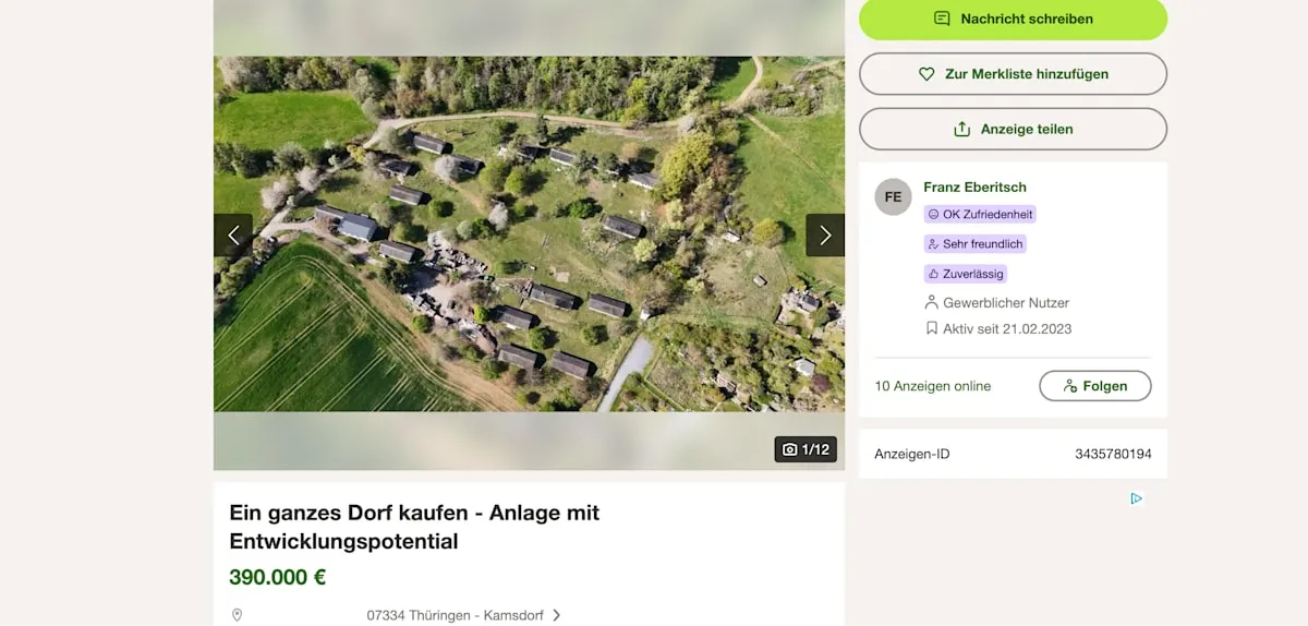 Thuringian Village for Sale at €390,000: The Hidden Truth Behind the Bargain