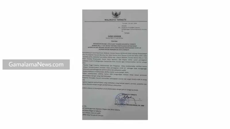 ASN Ternate Wajib Tahu: Pemkot Terbitkan Aturan Teknis Baru WFH