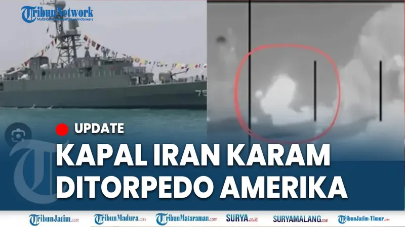 Torpedo Misterius Hantam Kapal Perang Iran, Tensi Kawasan Memanas Hebat