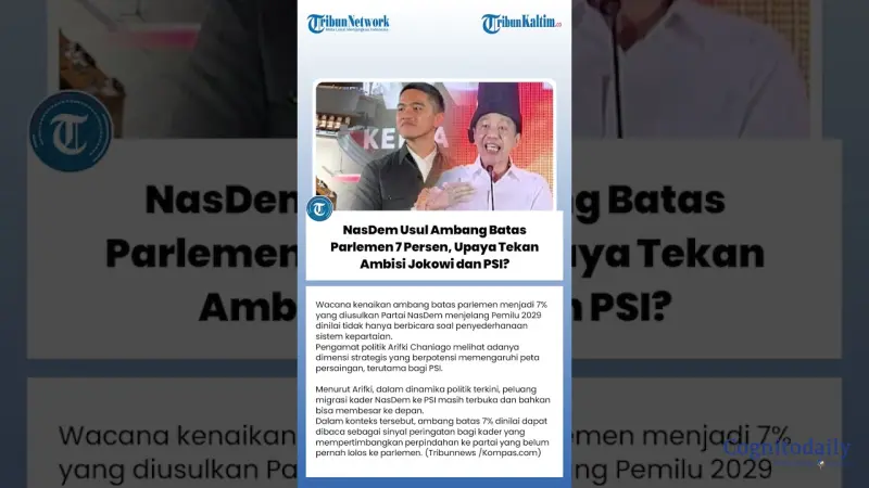 NasDem Usul Ambang Batas Parlemen 7%, PSI: Semoga Tak Gali Kuburan Sendiri